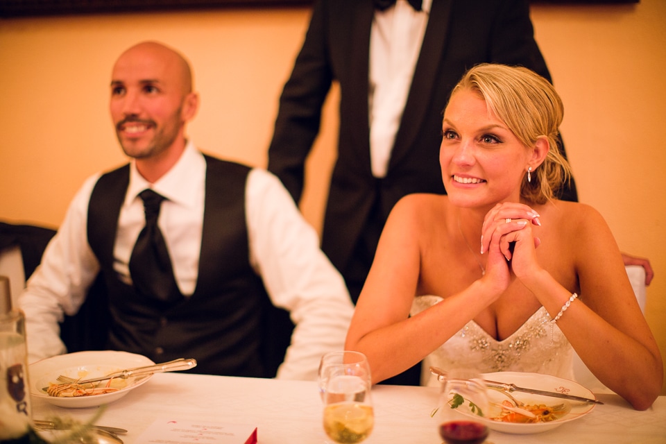 les yeux de la mariée brillent